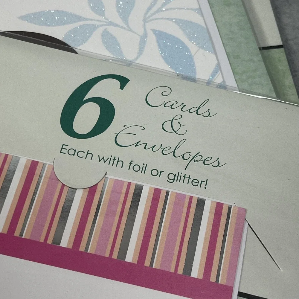 Papercraft Card Set Deluxe 6 Packs‎ Birthday Thank You Baby Floral Foil Lot of 3